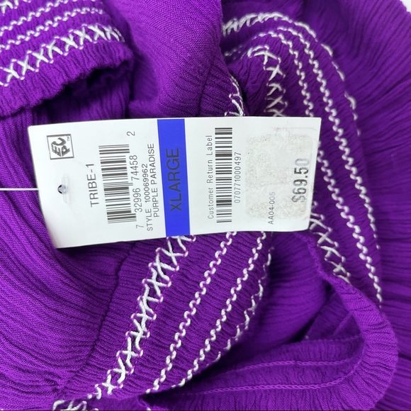 INC International Concepts Off Shoulder Womens Purple Top Rayon XL - Picture 11 of 11